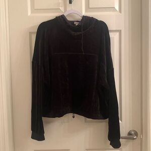 Black velvety hoodie